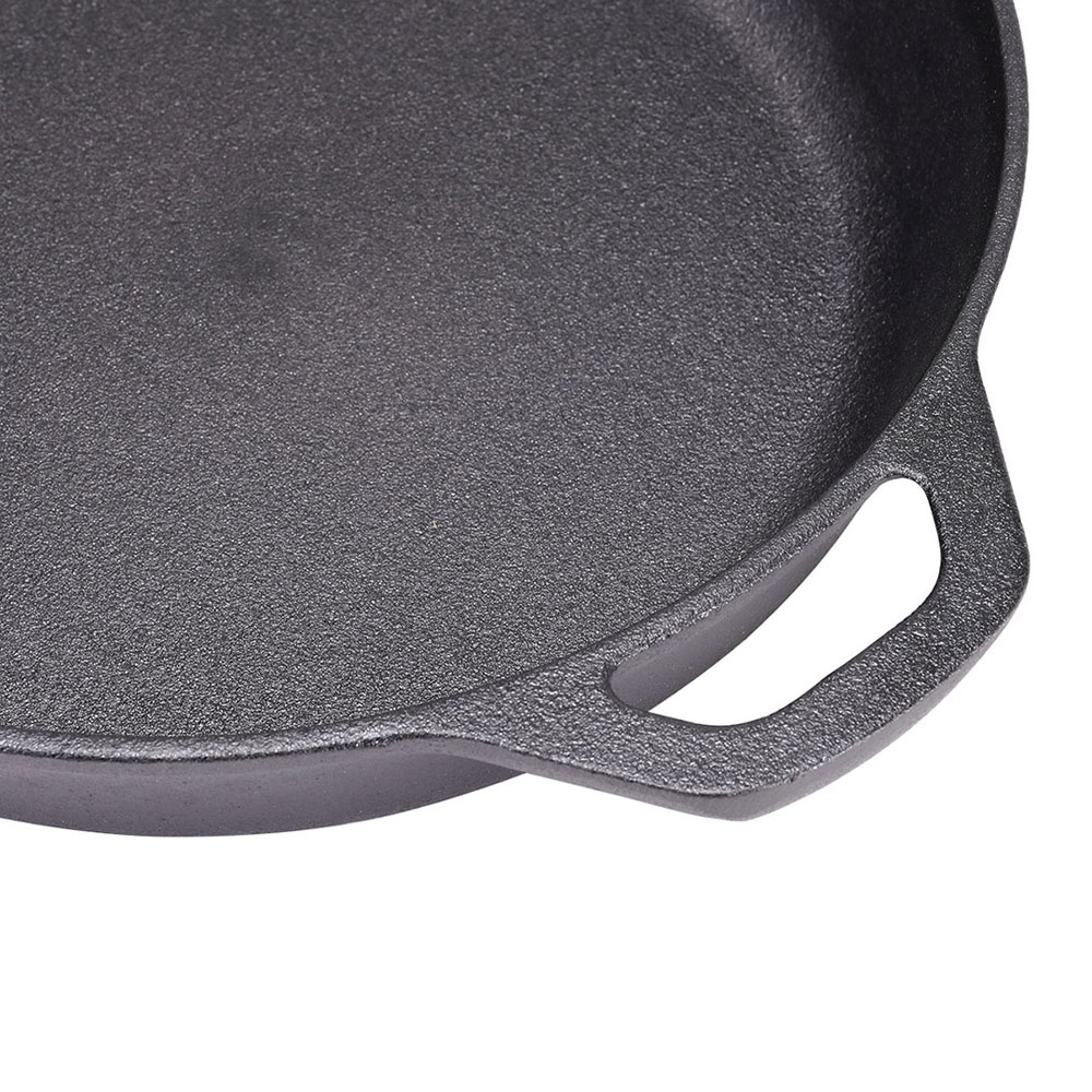 Living and Home Cast Iron Frying Pan with Handles Image 4