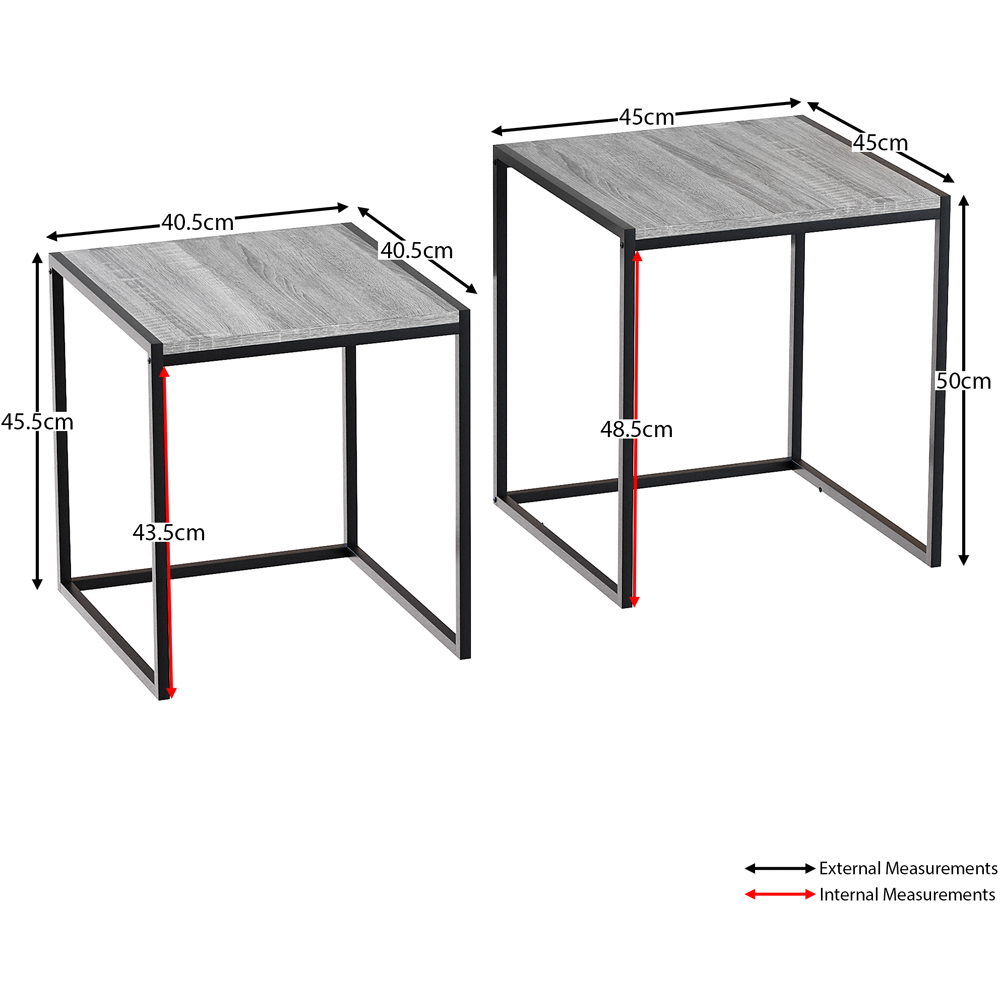 Vida Designs Brooklyn Grey Nest of Tables Set of 2 Image 7