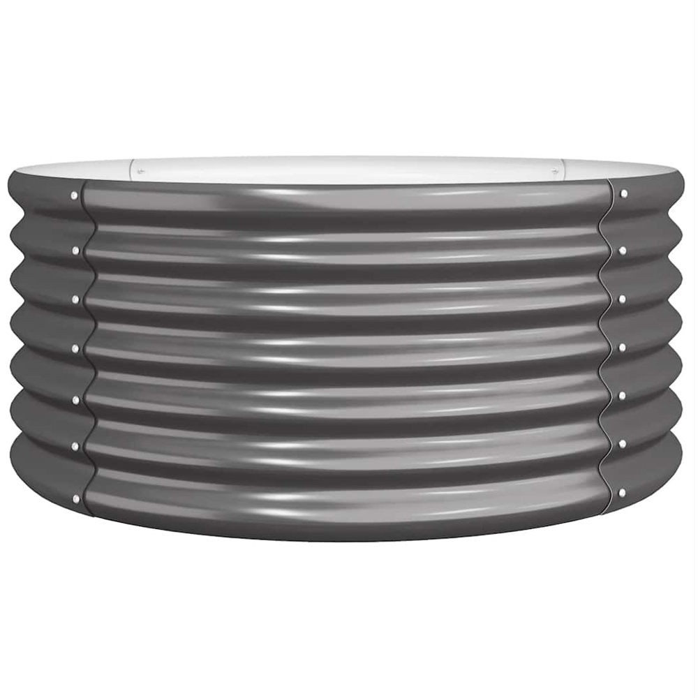 vidaXL Anthracite Galvanised Steel Garden Planter 36 x 80 x 80cm Image 1
