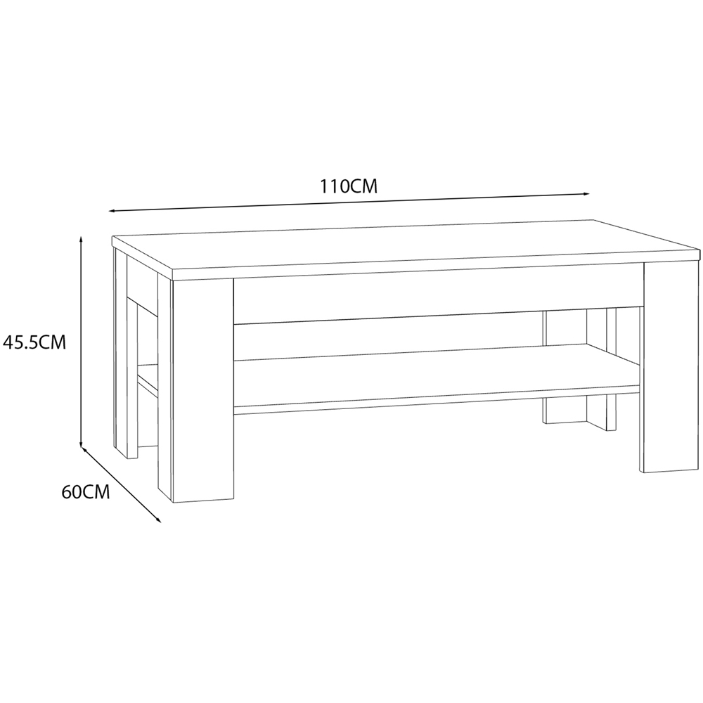 Florence Grafton Single Shelf Oak Coffee Table Image 7