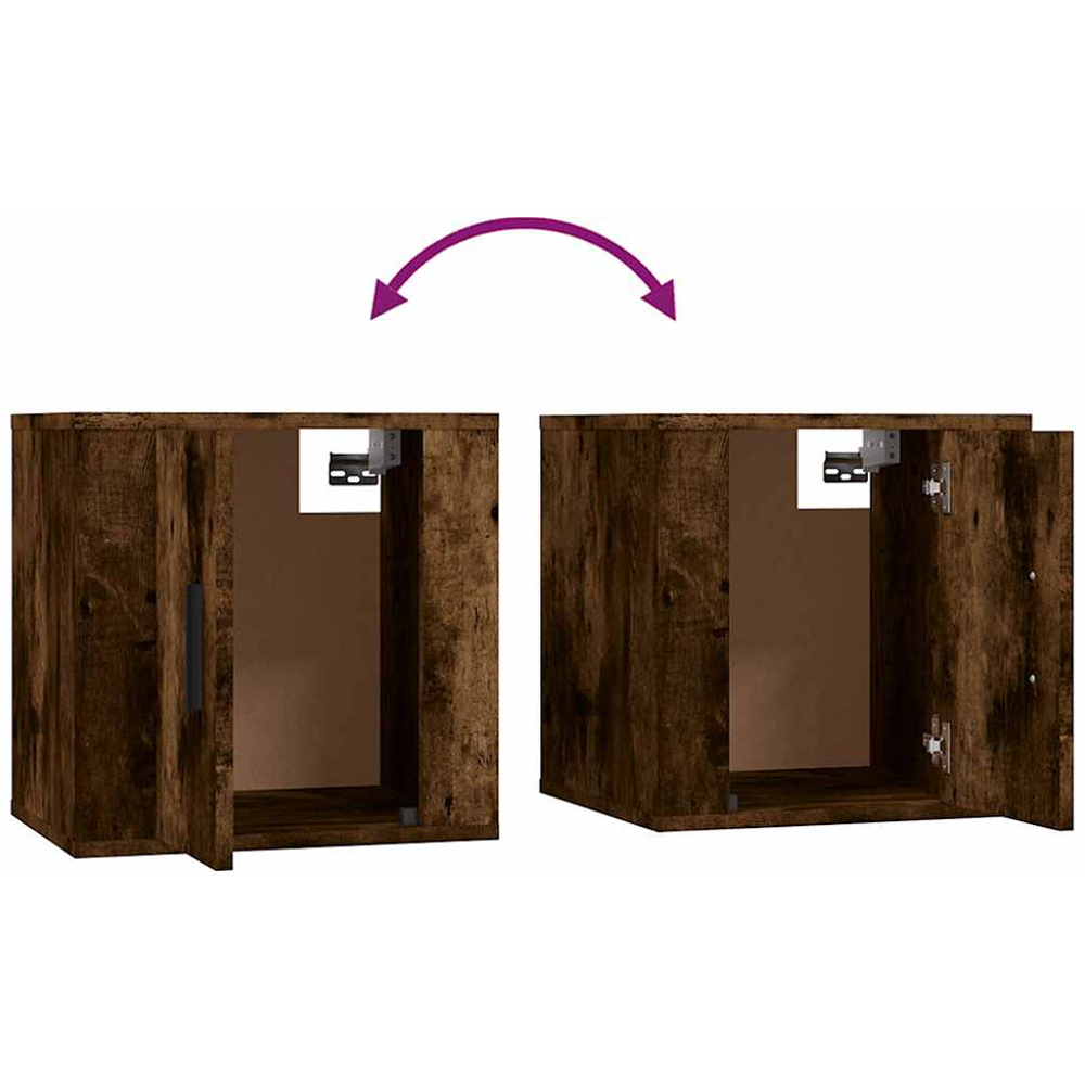 vidaXL Single Door Smoked Oak Wall Mounted TV Cabinet Image 8