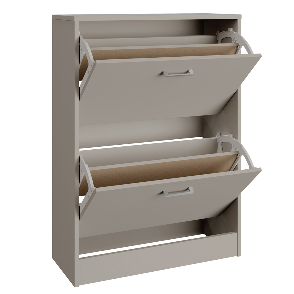 GFW Stirling 2 Tier Grey Shoe Cabinet Image 5