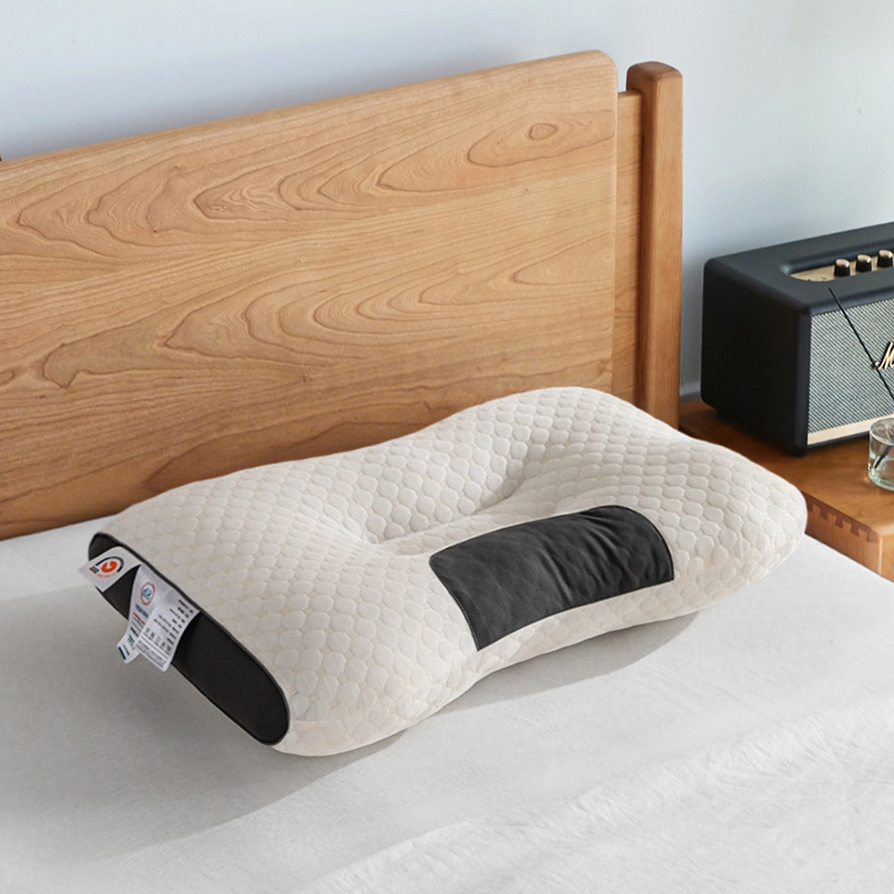 Living and Home White Ergonomic Bone-Shaped Support Pillow 66 x 40cm Image 2