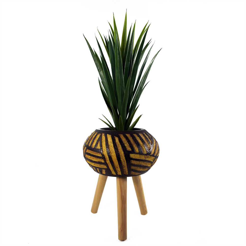 Leaf Bali Oval Fibreglass Composite Indoor Planter with Legs 45 x 34cm Image 2