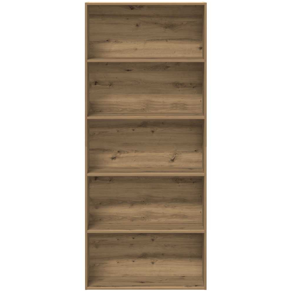 vidaXL 5 Shelf Artisanal Oak Bookcase Image 4