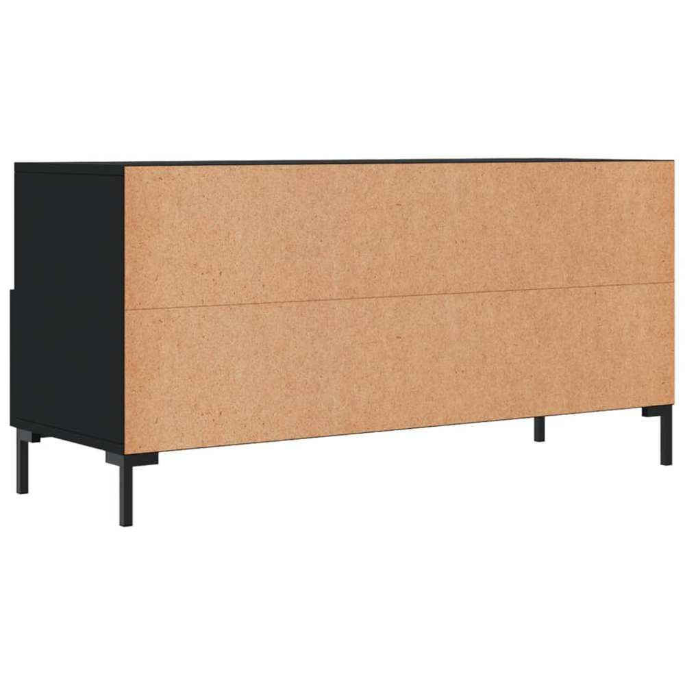 vidaXL 3 Drawer 3 Shelf Black TV Cabinet Image 8