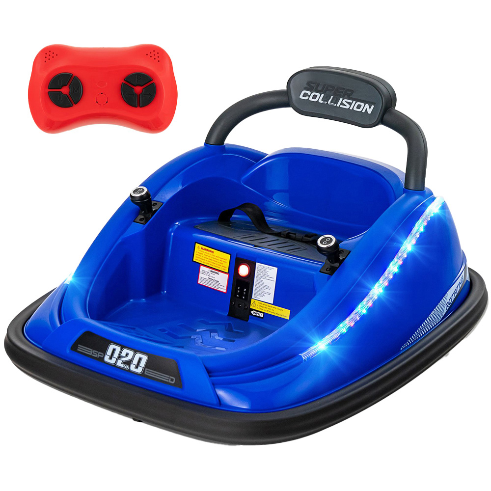Costway Kids Blue Electric Bumper Car with Spin and Remote Control Image 1