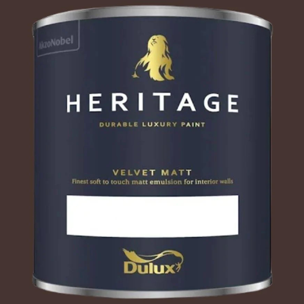 Dulux Heritage Walls and Ceilings Cherry Truffle Velvet Matt Emulsion Paint 1L Image 2