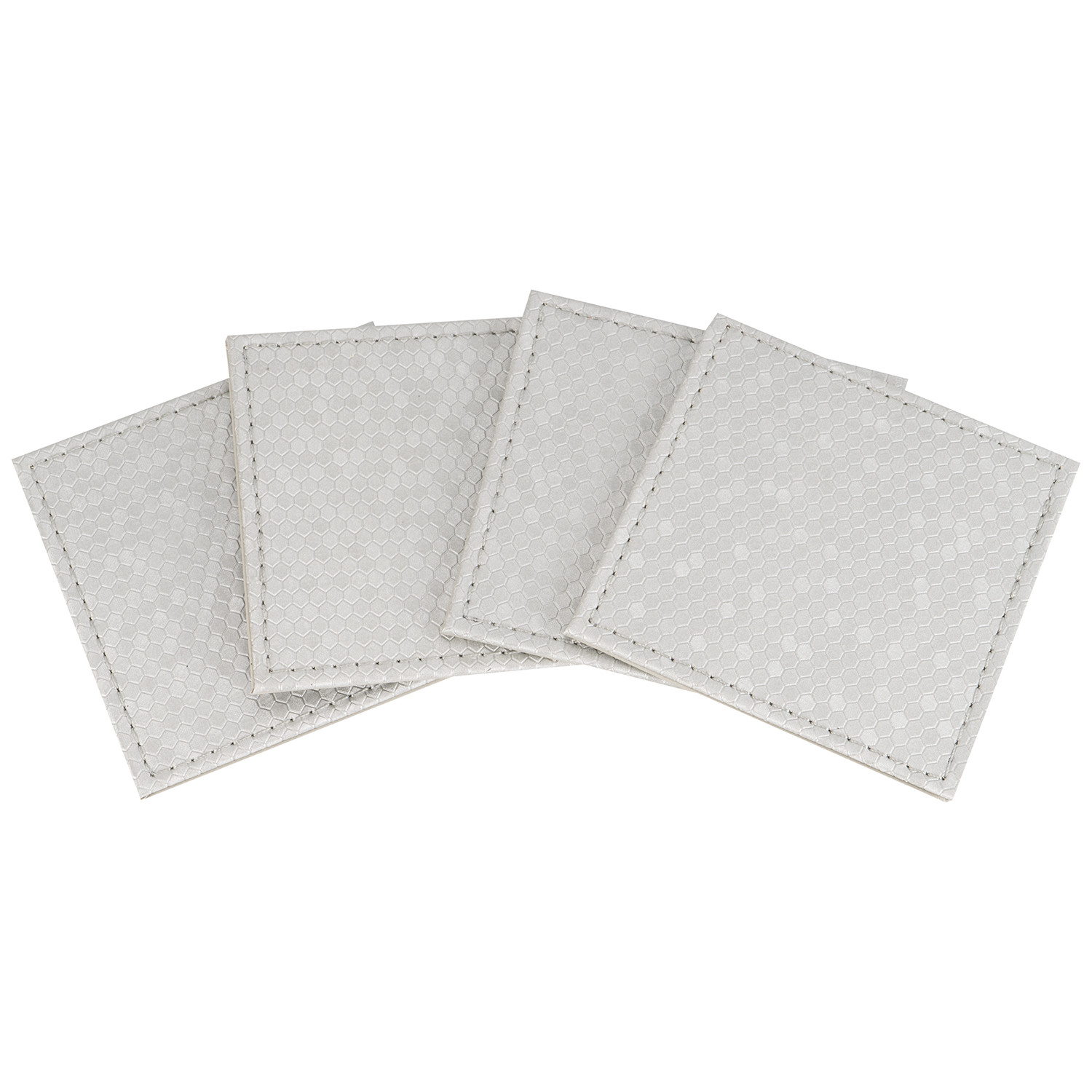 Set of 4 Silver Honeycomb Coasters Image 2