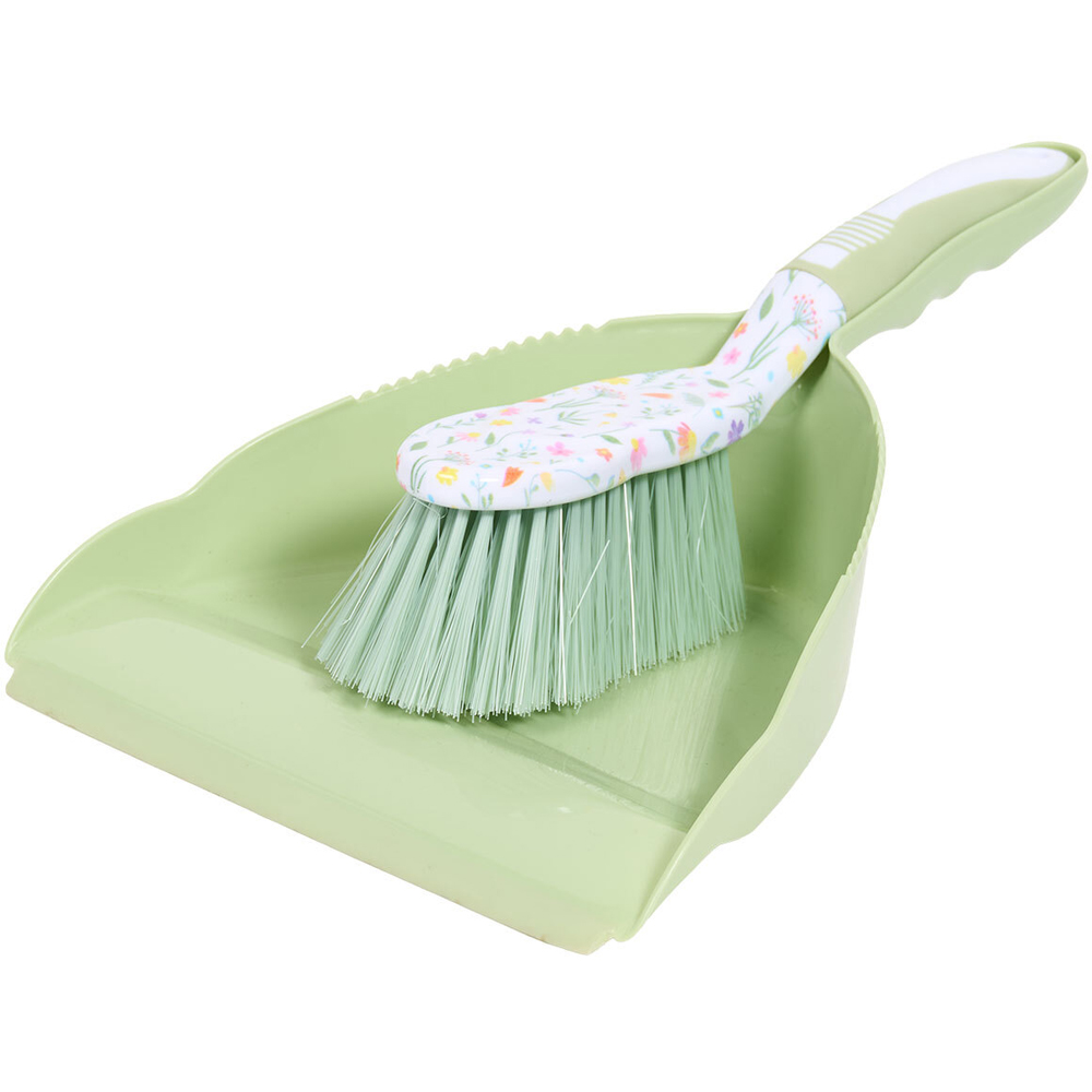 Wildflower Dust Pan and Brush Green Image 2
