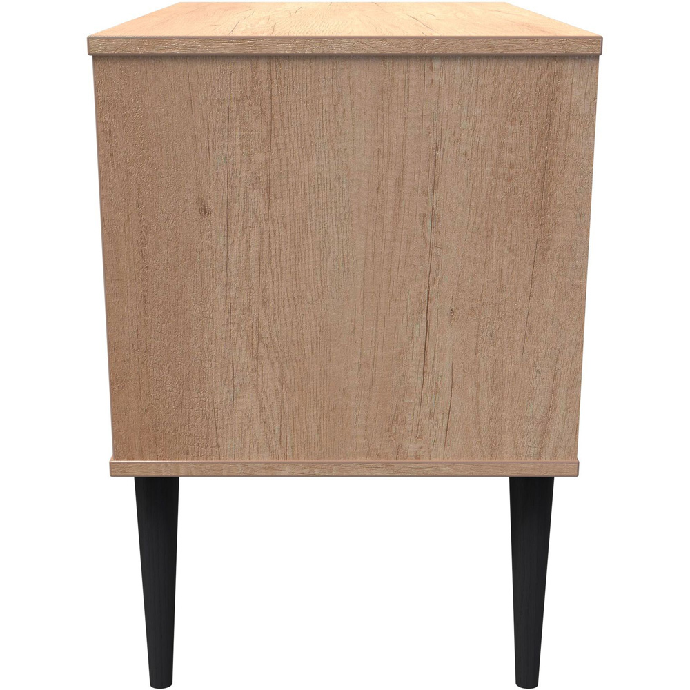 Crowndale Hong Kong 2 Drawer Nebraska Oak Side Table Ready Assembled Image 3