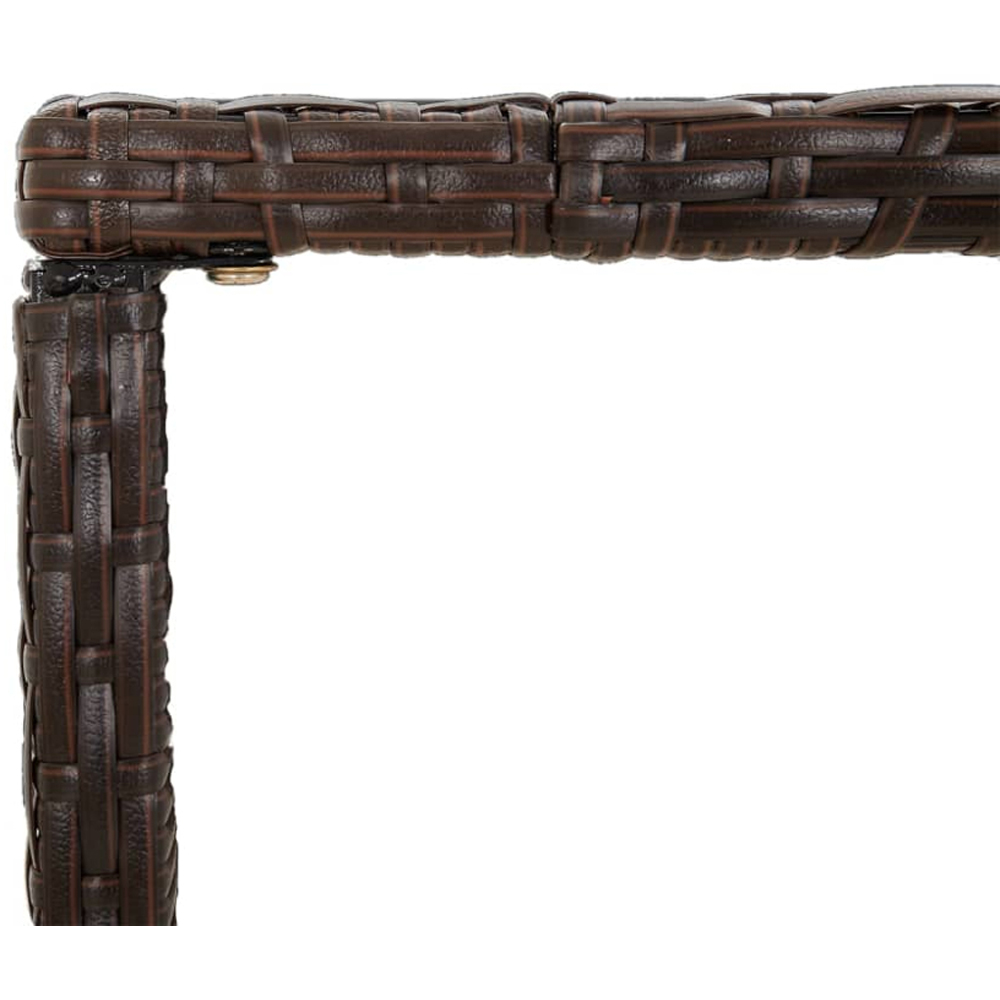 vidaXL Brown Polyrattan Glass Top Bar Table 110 x 70 x 180cm Image 5