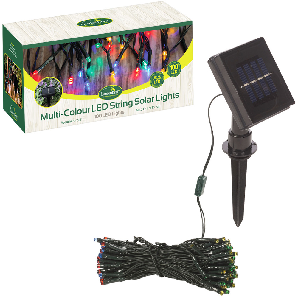 GardenKraft 100 Bulbs Multicolour LED Solar String Light Image 3