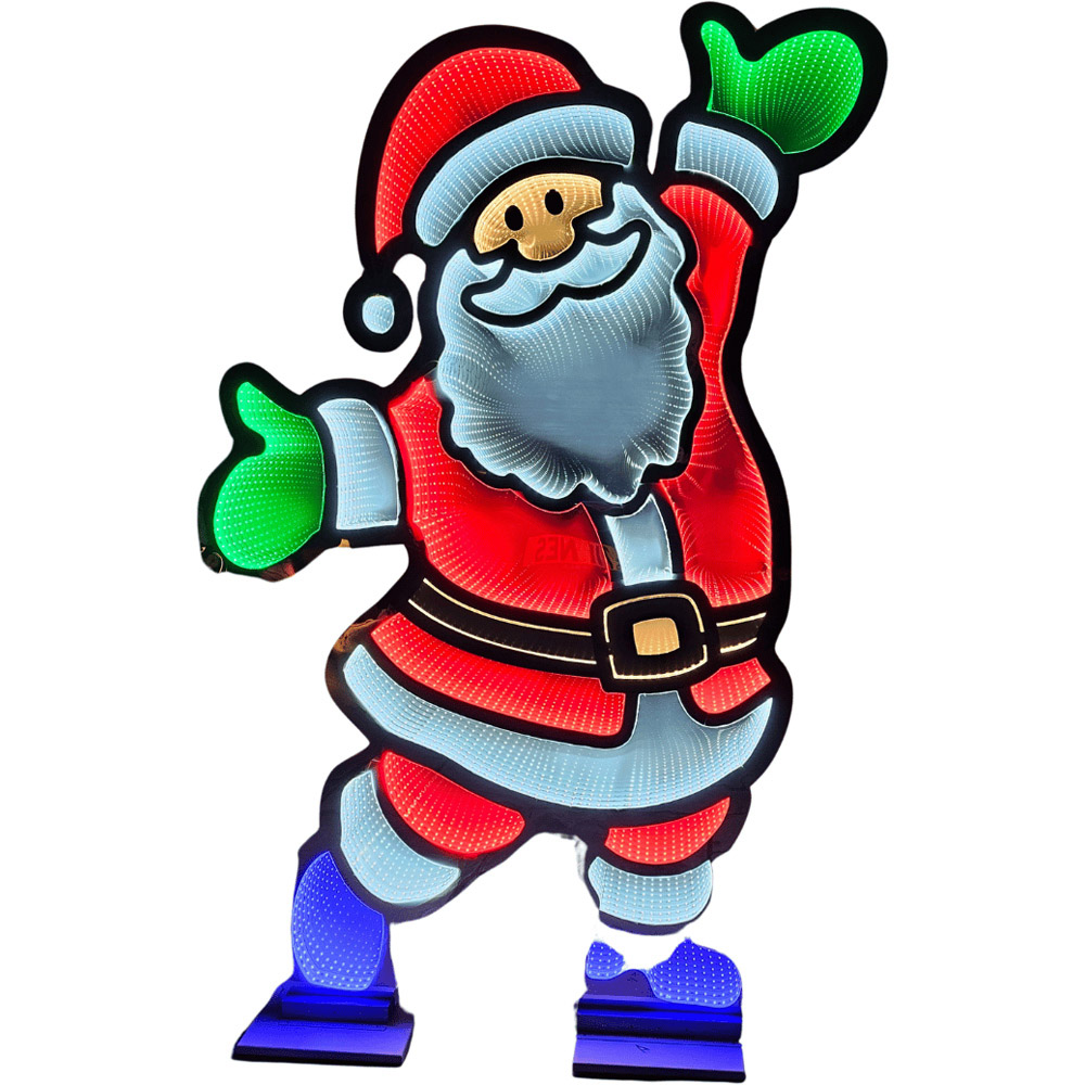 Samuel Alexander Multicoloured LED Tall Santa Infinity Christmas Decoration 6ft Image 2