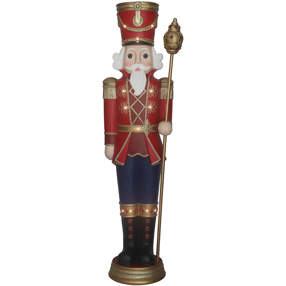 The Christmas Centre Traditional Matt Red LED Nutcracker 180cm Image 5