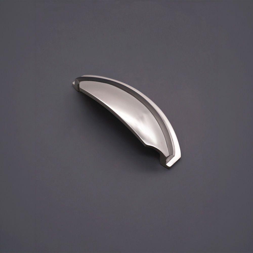 Spira Brass Tulip Polished Nickel Cup Pull Drawer Handle Image 3