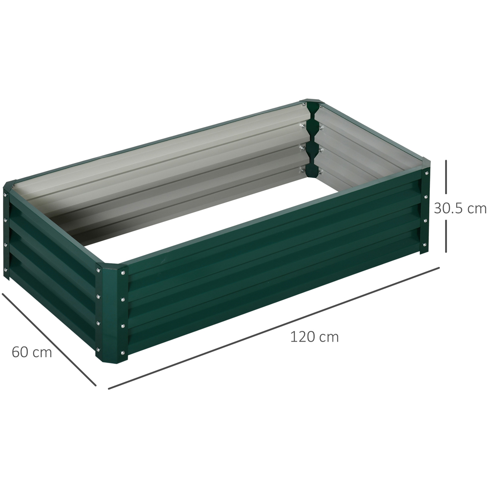 Outsunny Green Galvanised Steel Raised Garden Bed Planter 30.5 x 60 x 120cm Image 8