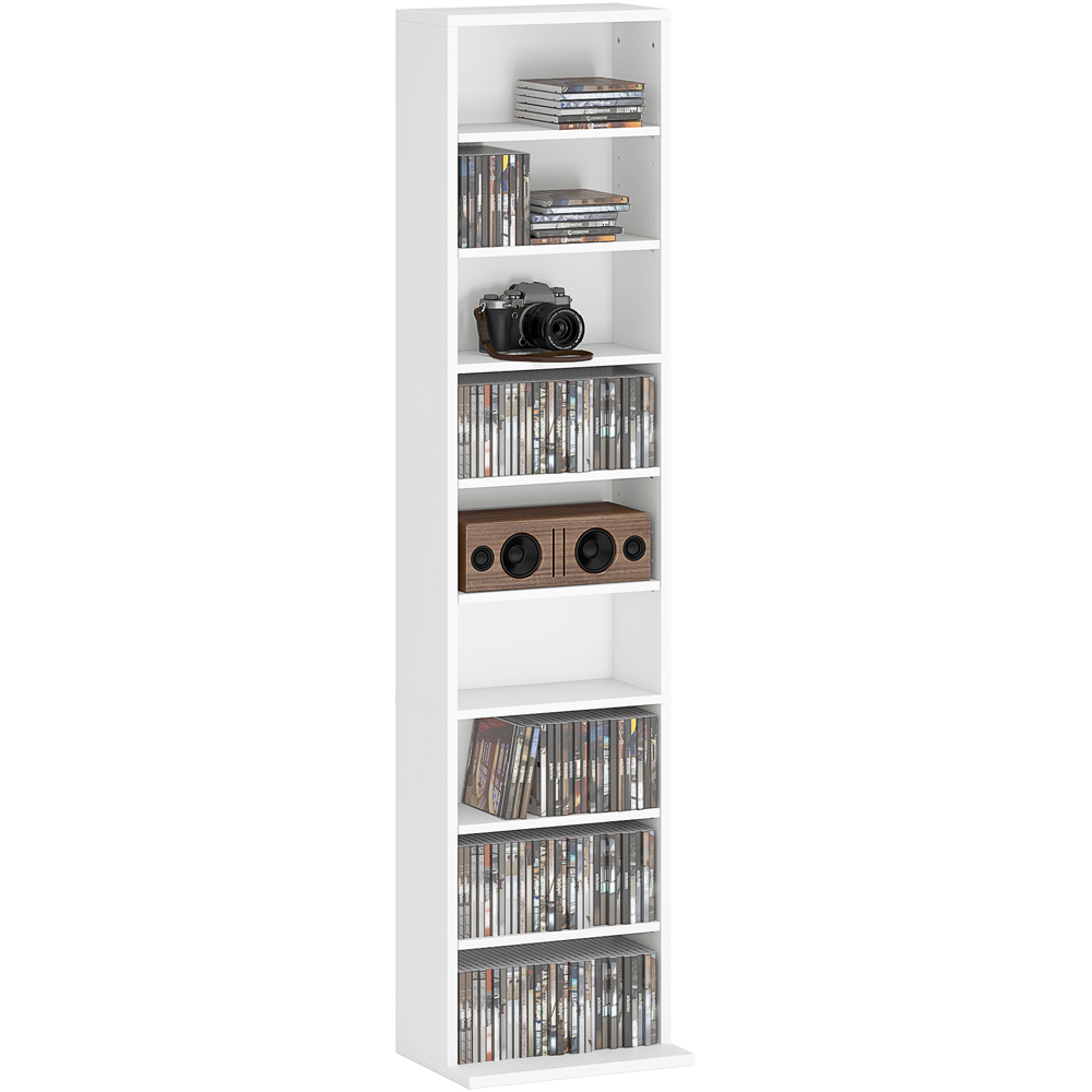 HOMCOM 9 Shelf White DVD and CD Media Storage Unit Image 2