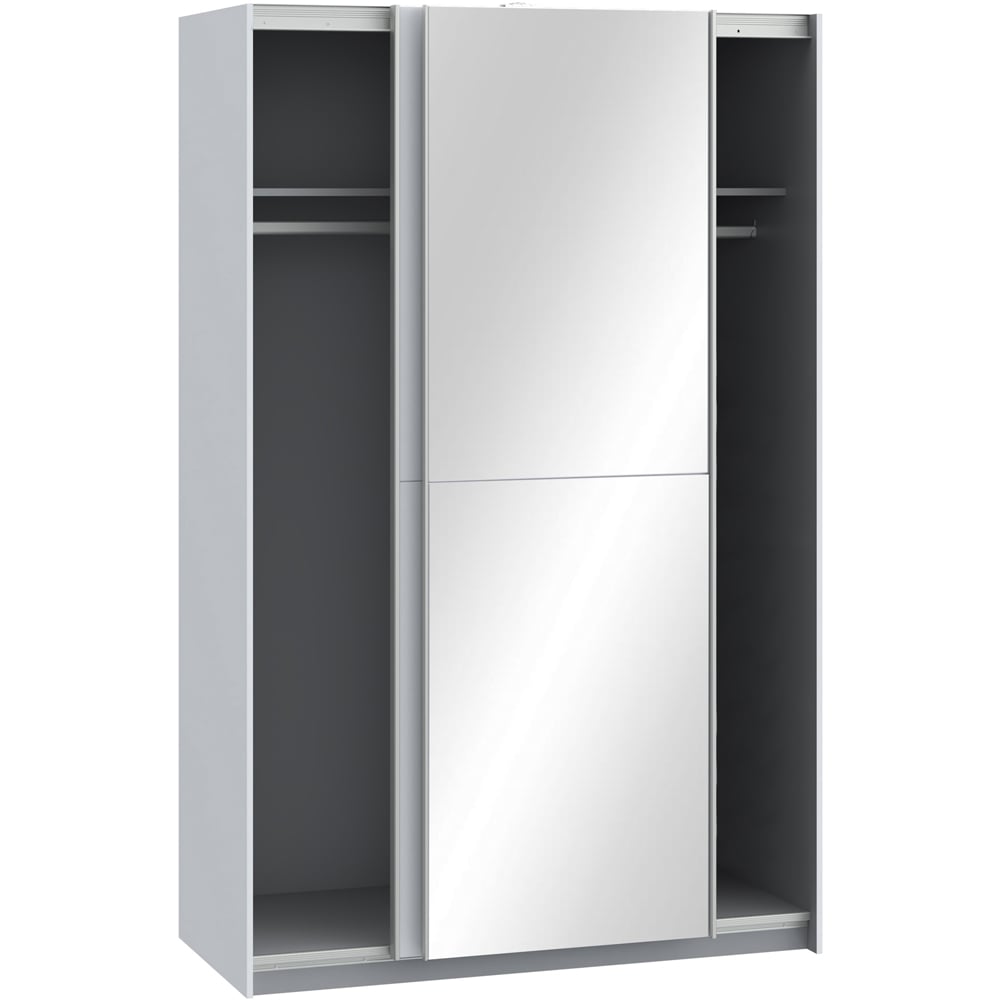 Florence Babetta 2 Door Matt White Sliding Mirrored Wardrobe Image 3