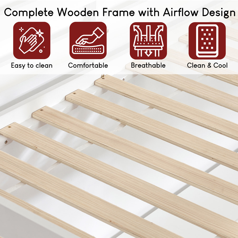 VIDA DESIGNS Sydney Single White Bunk Bed with Desk and Foam Mattress Image 5