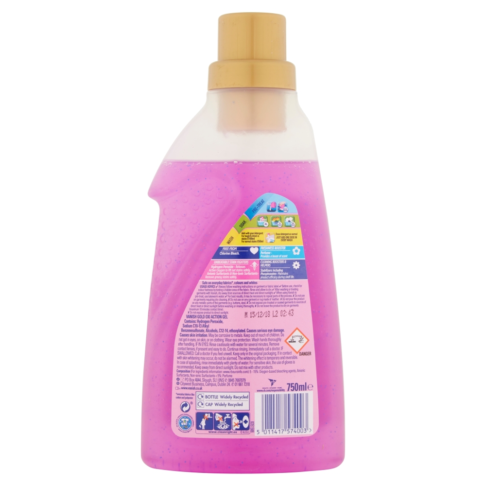 Vanish Pink Oxi-Action Laundry Booster 750ml Image 2