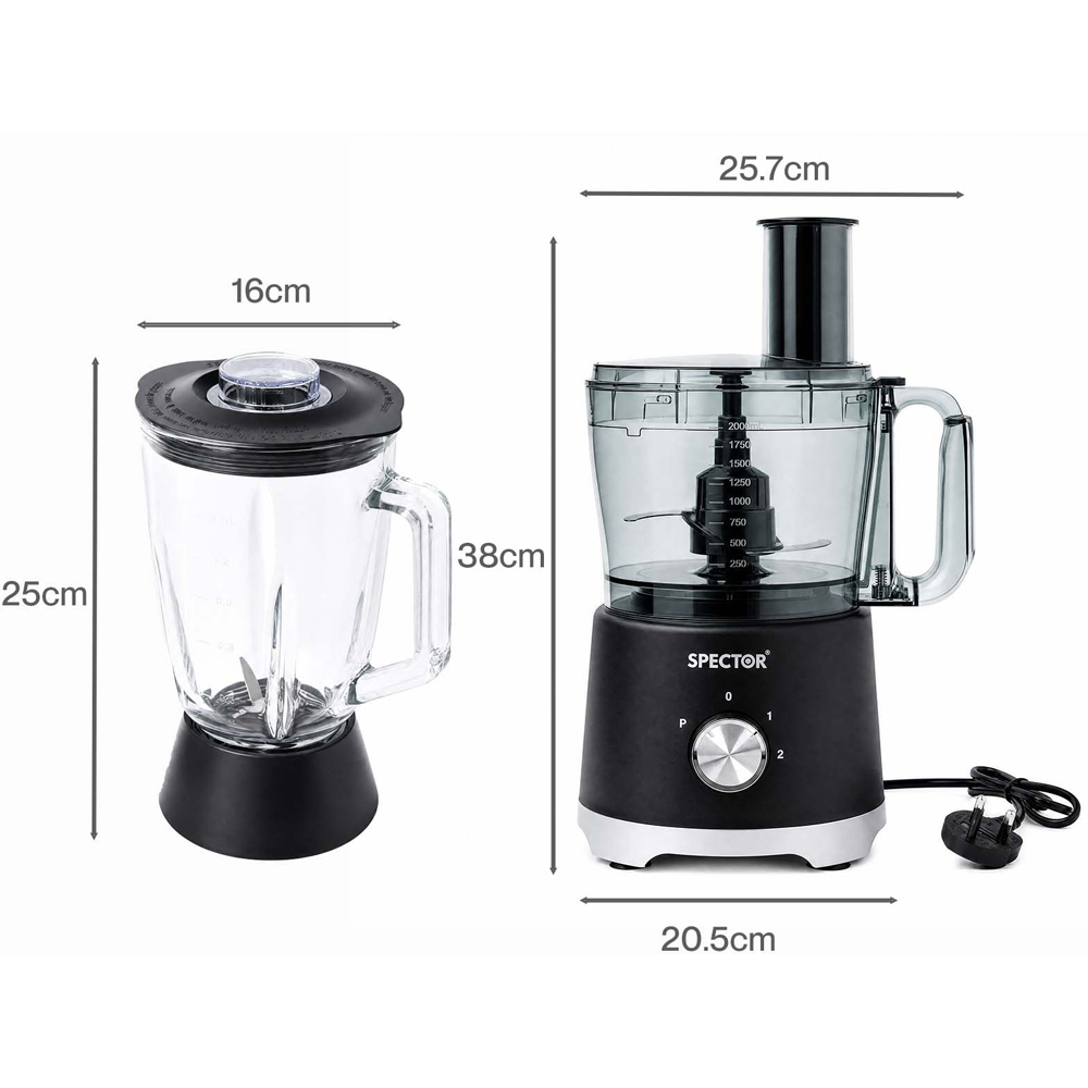 Spector Black 2.5L 2-Speed Food Processor 1500W Image 9
