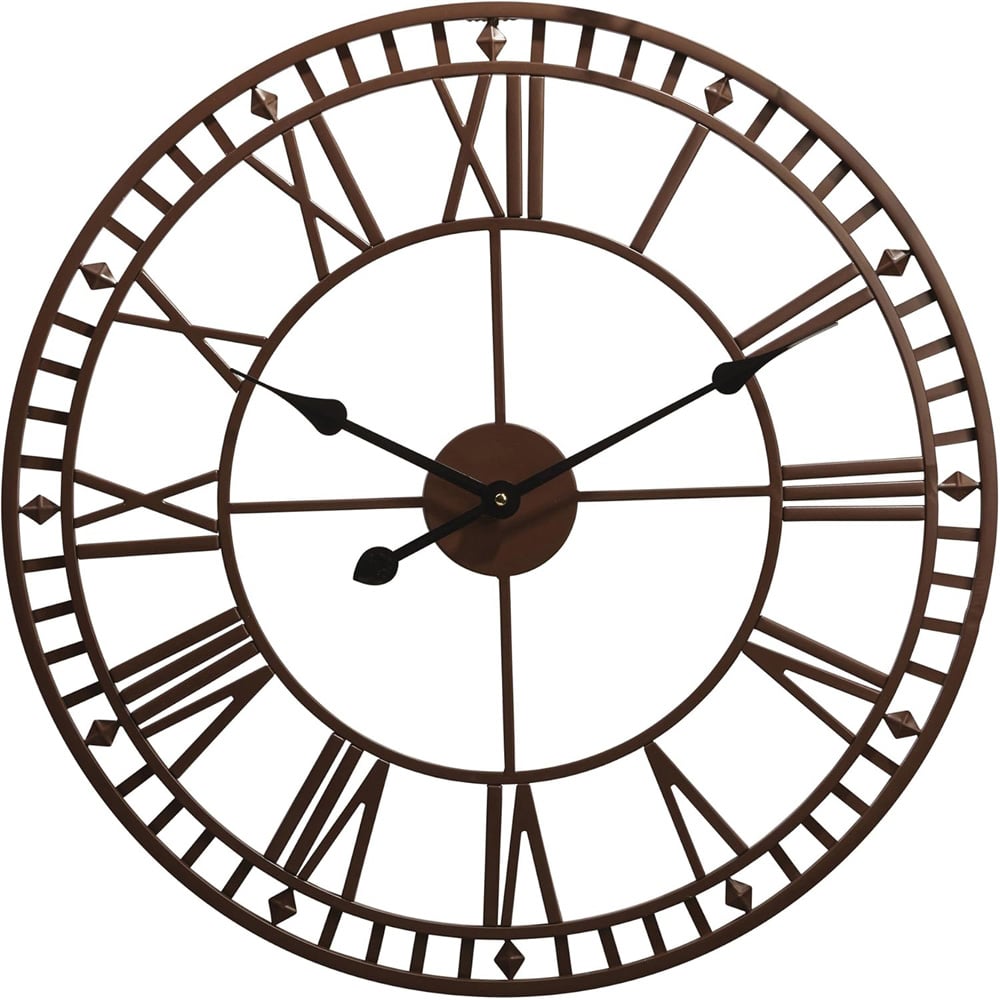 Garden Gear Bronze Roman Numeral Garden Wall Clock Image 1