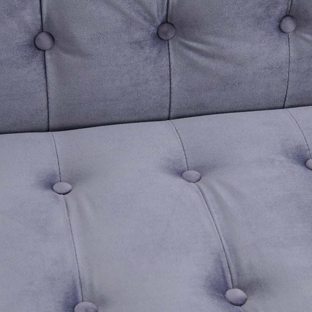 Comfy Living 3 Seater Grey and Gold Plush Velvet Sofa Bed Image 4