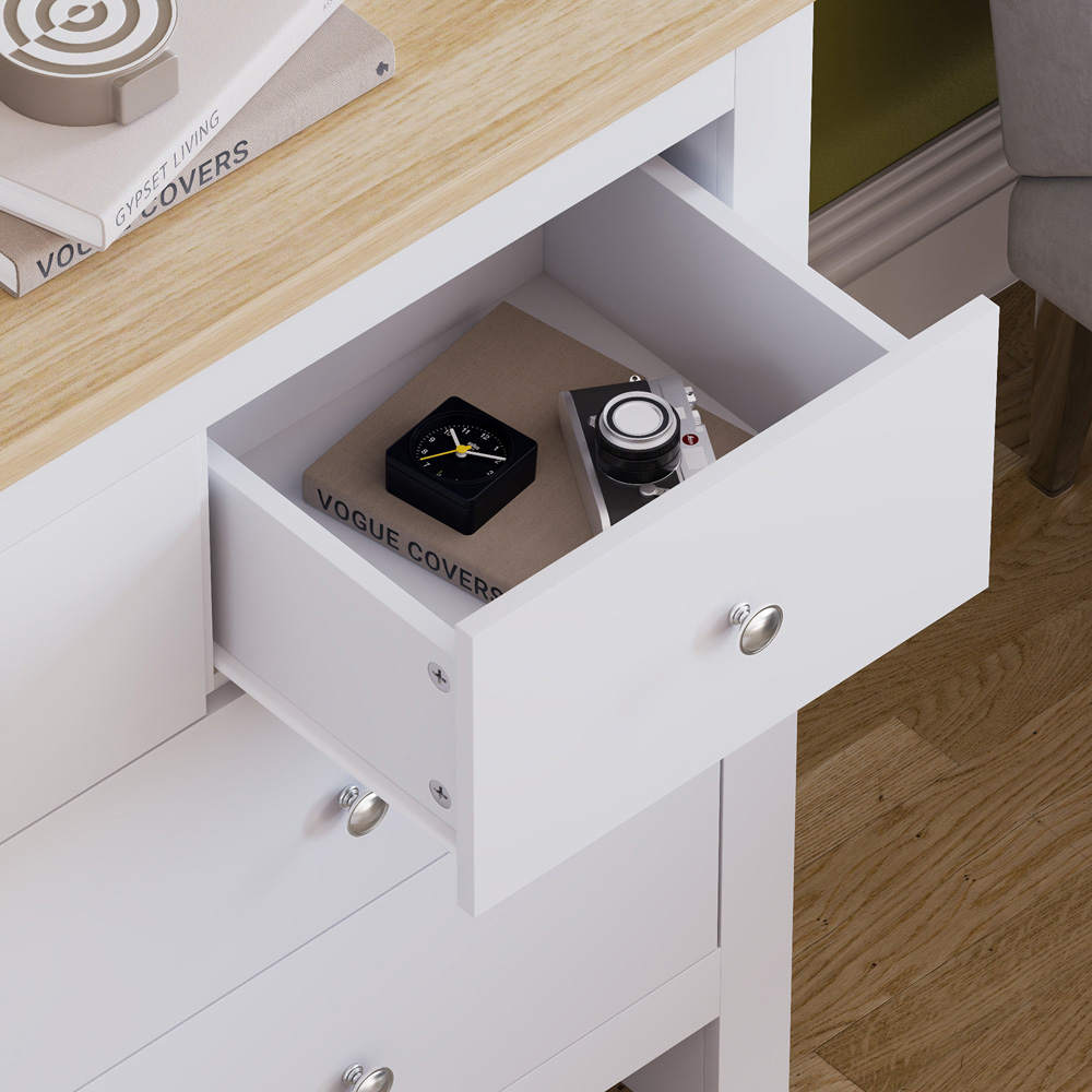 Vida Designs Arlington 7 Drawer White Chest of Drawers Image 3