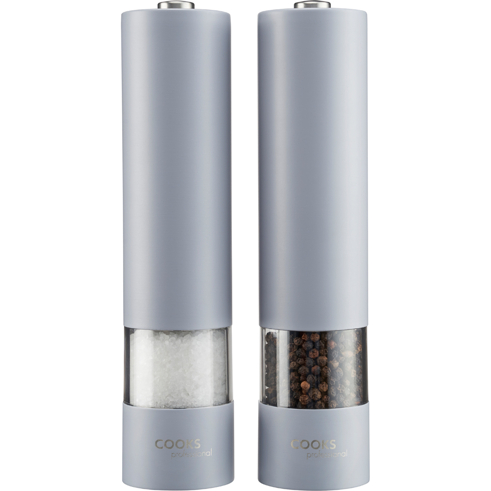 Cooks Professional Electric Matt Grey Salt and Pepper Mill Grinder Image 1