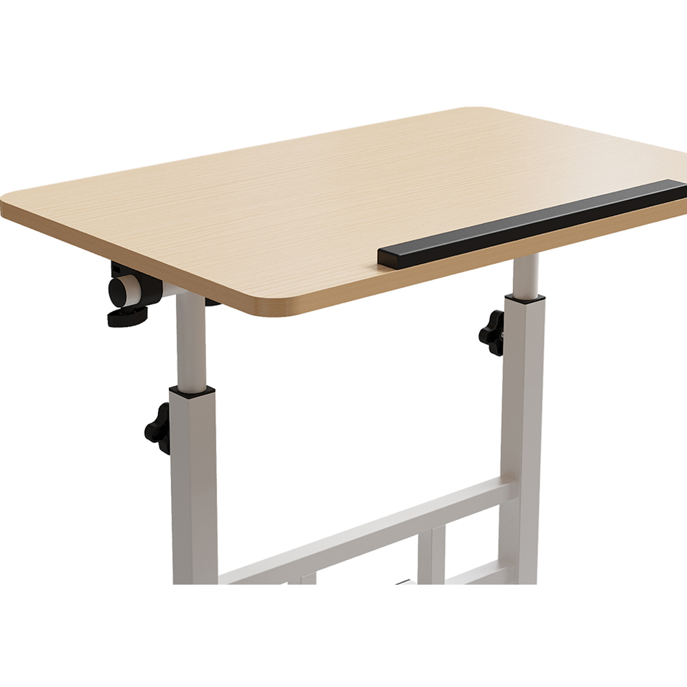 Living and Home Height Adjustable Mobile Laptop Desk White Maple Image 6