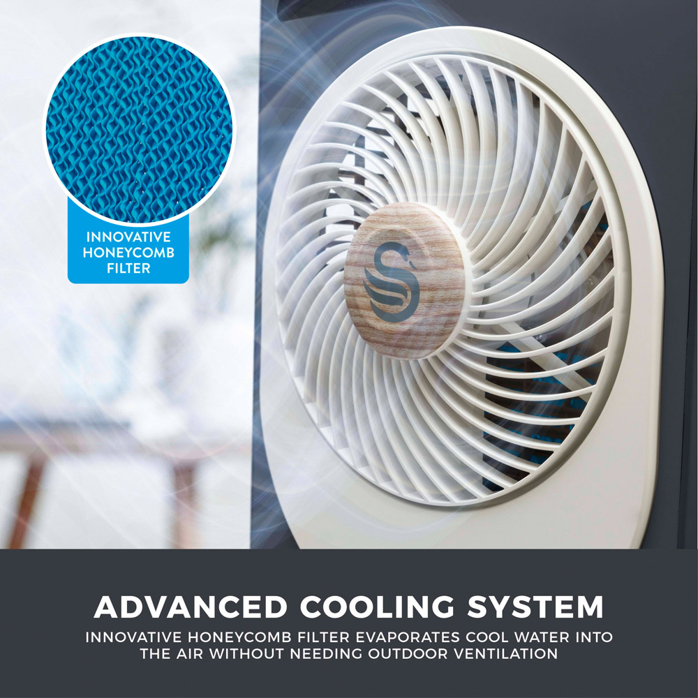 Swan Nordic 2-in-1 Slate Grey Honeycomb Filter Air Cooler 5L Image 5