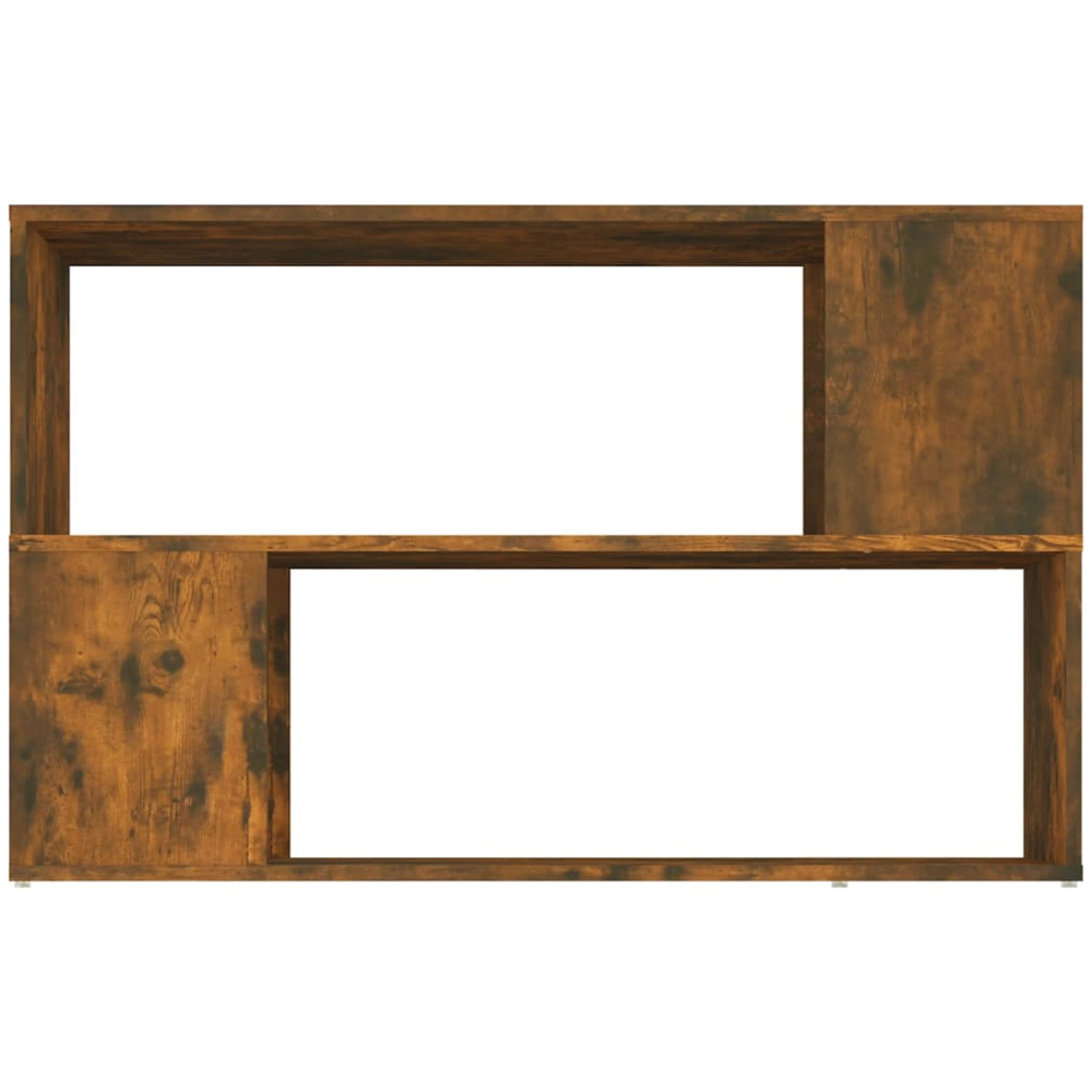 vidaXL 2 Shelf Smoked Oak Bookcase Image 3