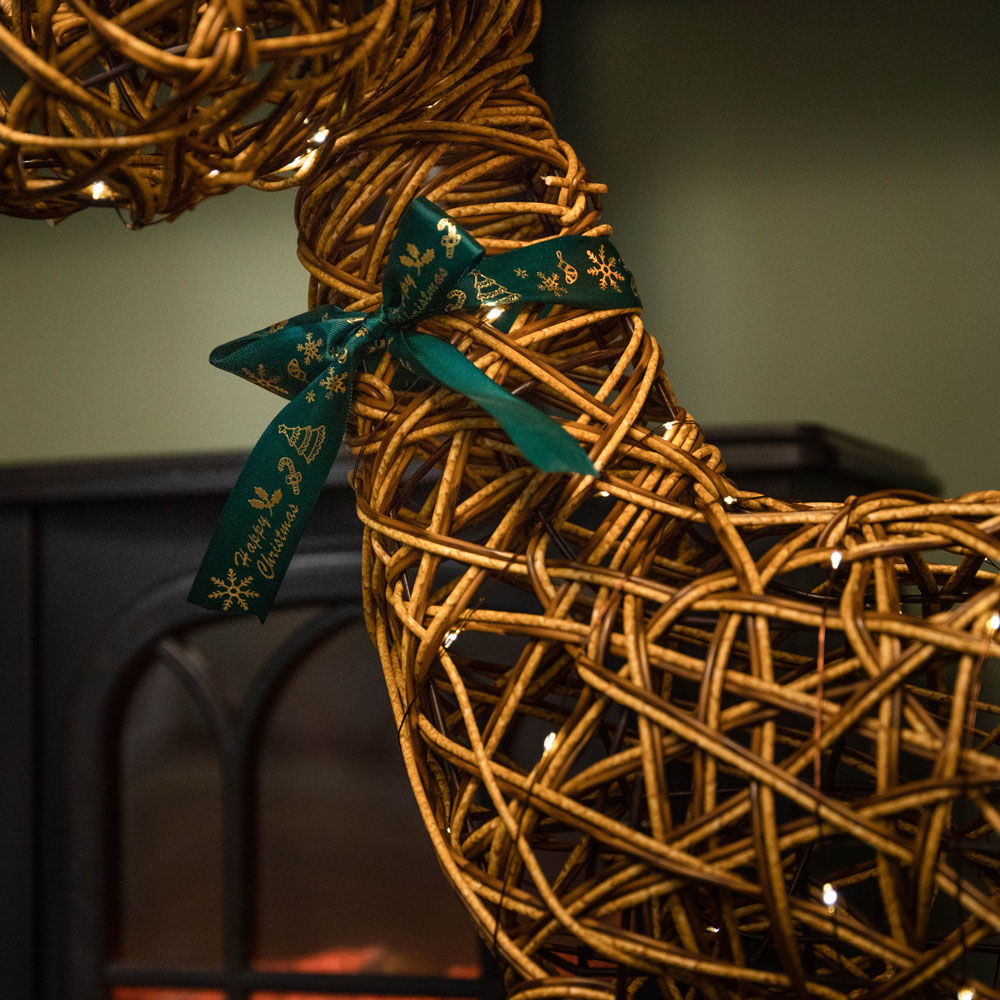 Samuel Alexander Light Up Brown Reindeer Christmas Decoration with Red Nose Image 4