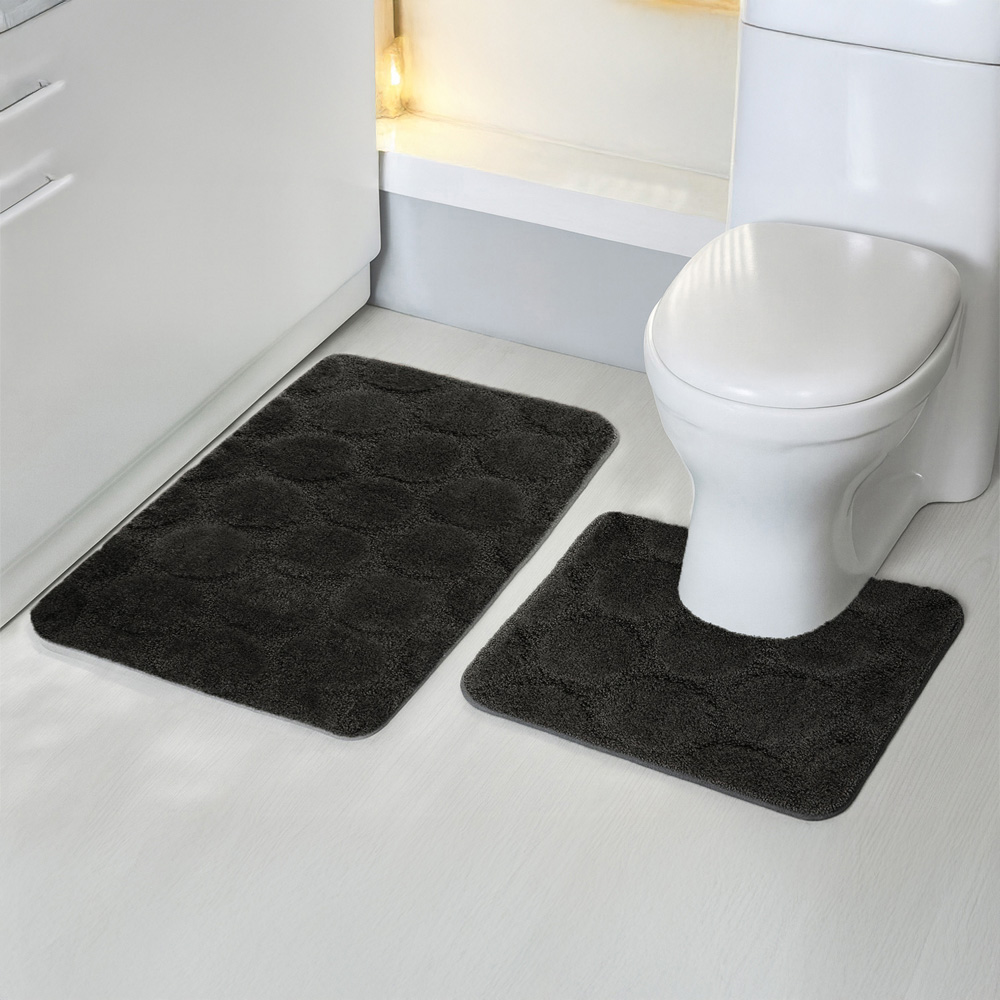 Velosso Cobla Black Bath Mat Set Image 2