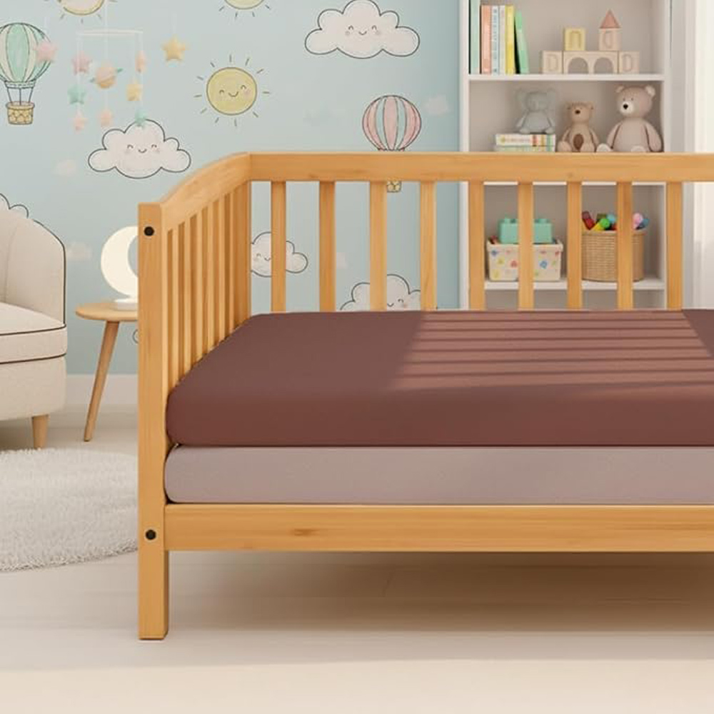 MHG Living Misty Pink and Dusty Rose Jersey Cotton Fitted Cot Bed Sheet 120 x 60cm 2 Pack Image 2