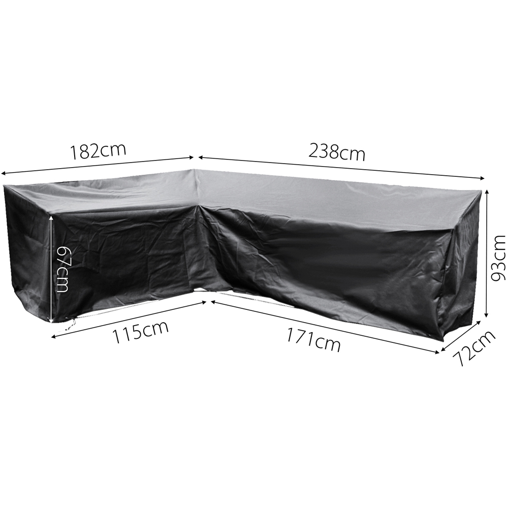 Oseasons Cozy Bay Acorn EZBreathe Left L Shape Black Patio Set Cover Image 6