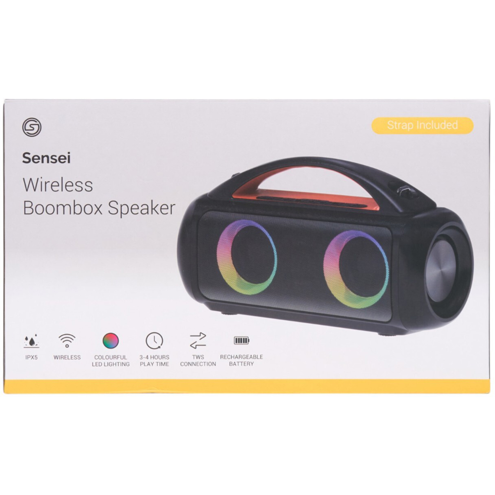 Wireless Boombox LED Speaker Black Image 4