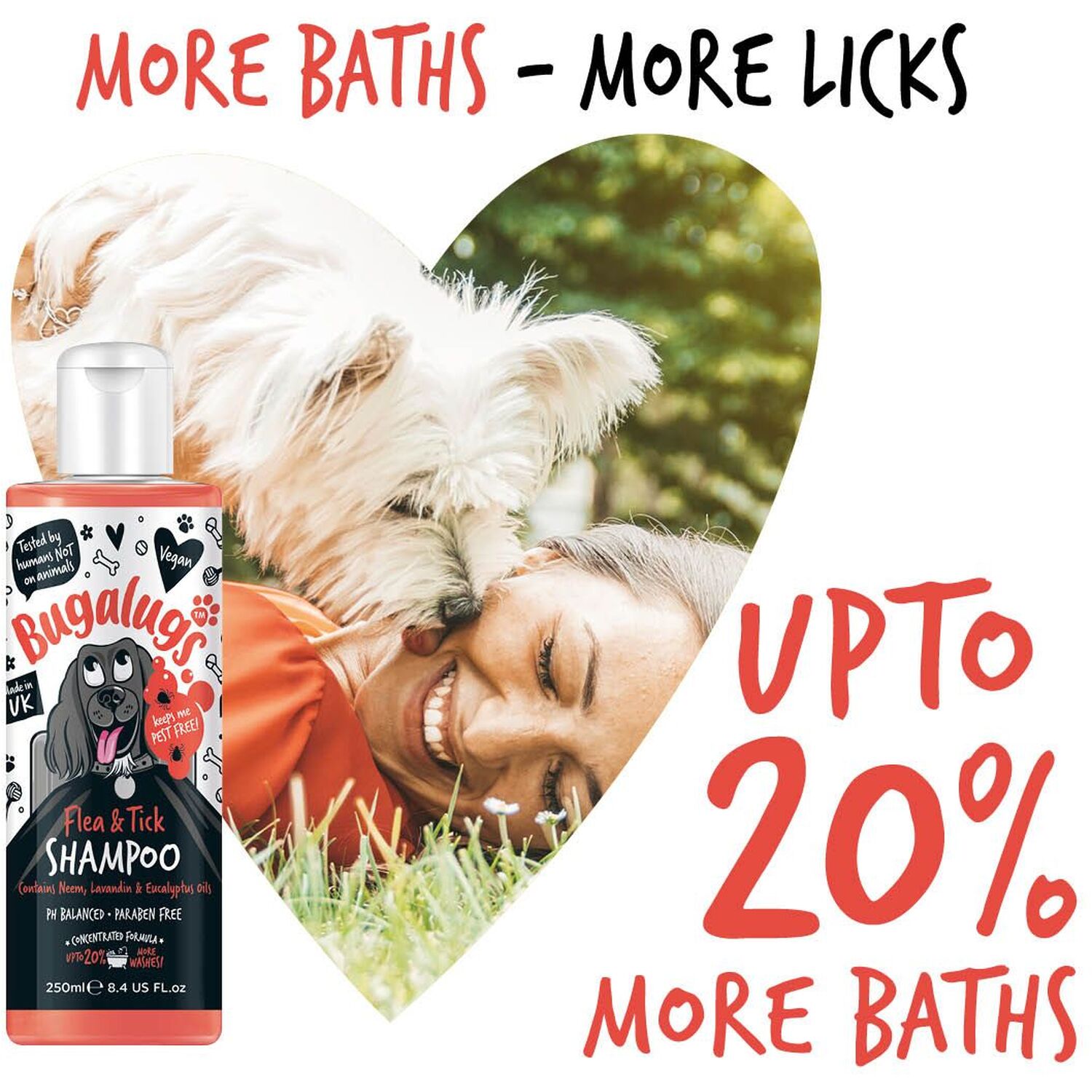 Bugalugs Flea and Tick Dog Shampoo 250ml - Red Image 4