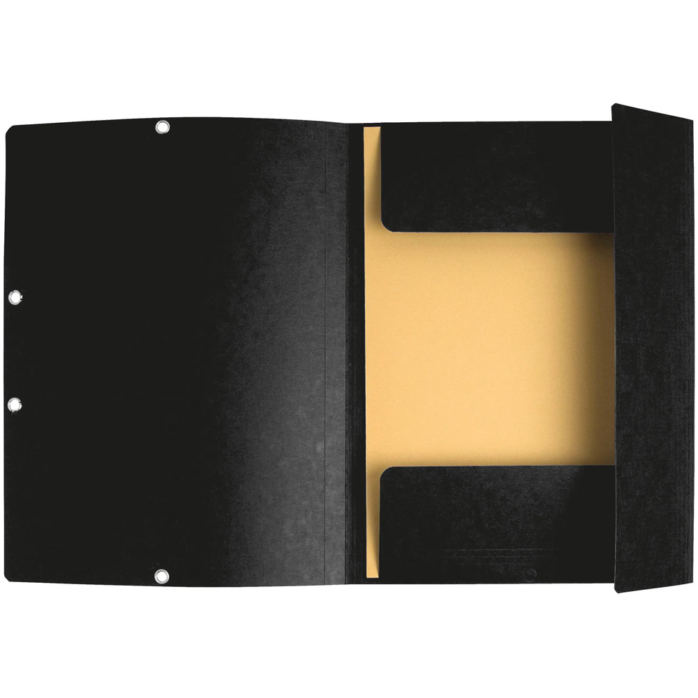 Exacompta A4 355gsm Black Elastic 3 Flap Folder 25 Pack Image 2