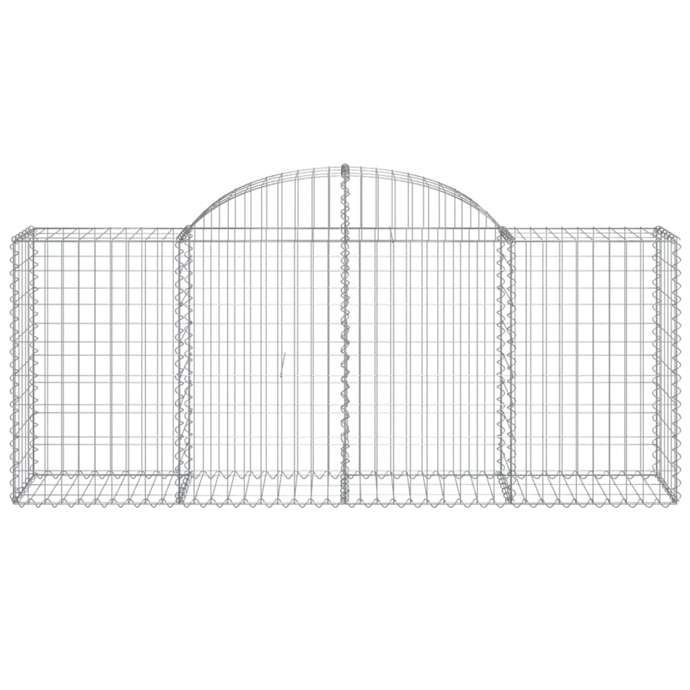 vidaXL Silver Galvanised Iron Arched Gabion Basket 200 x 50 x 80/100cm 7 Pack Image 4
