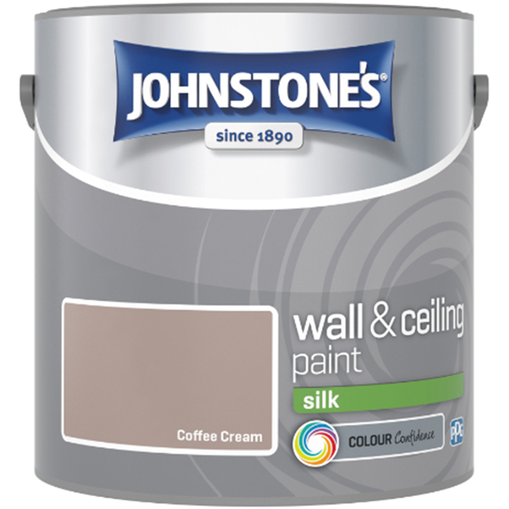 Johnstone's Walls & Ceilings Coffee Cream Silk Emulsion Paint 2.5L Image 2
