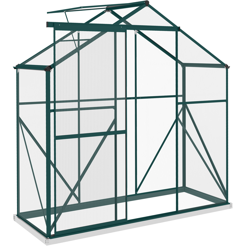 Outsunny 6 x 2.5ft Green Aluminium Polycarbonate Greenhouse Image 1