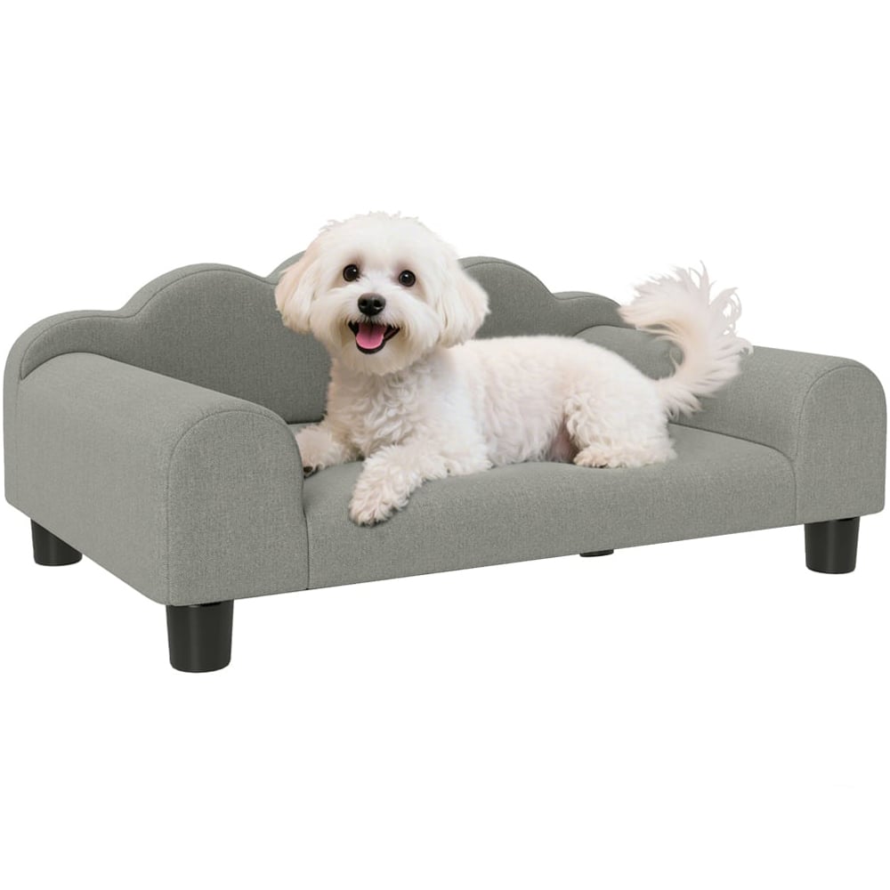 PawHut Grey Small Pet Sofa Bed with Backrest and Armrest Image 3