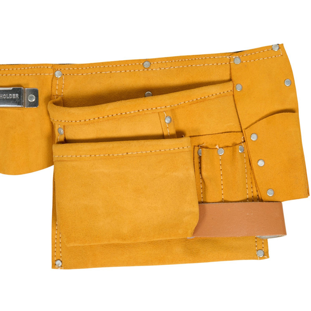 Saber Double Leather Finish Tool Pouch Yellow Image 3