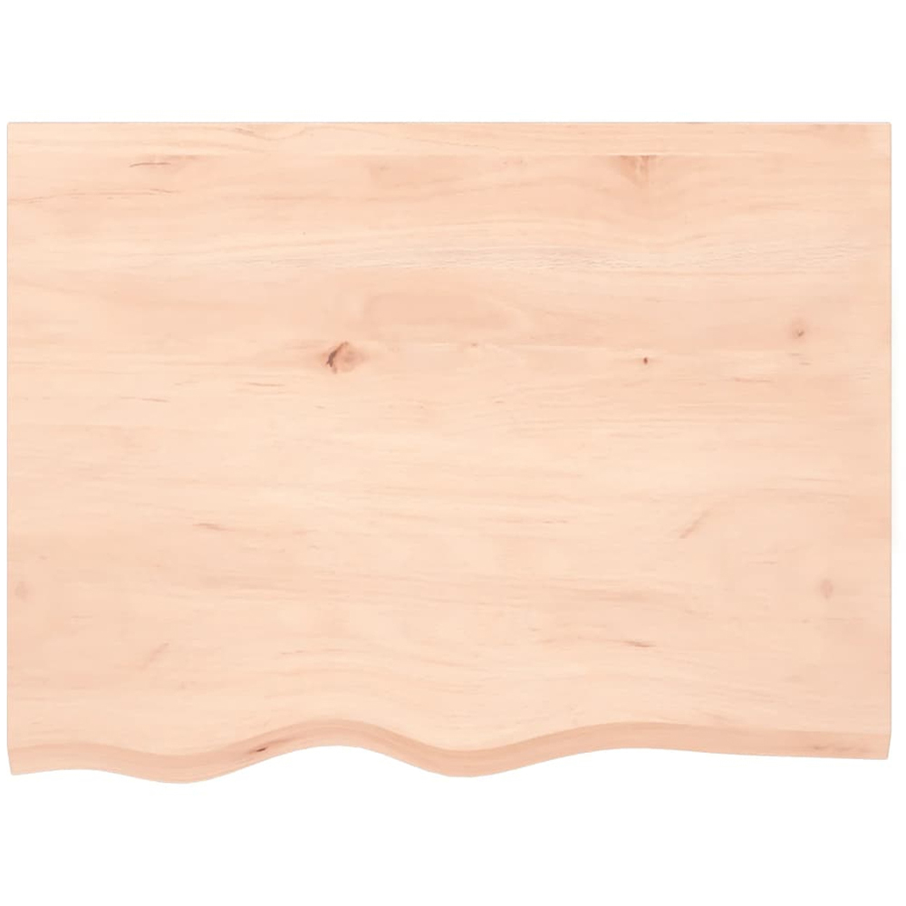 vidaXL 80cm Natural Untreated Solid Oak Wood Floating Wall Shelf Image 3