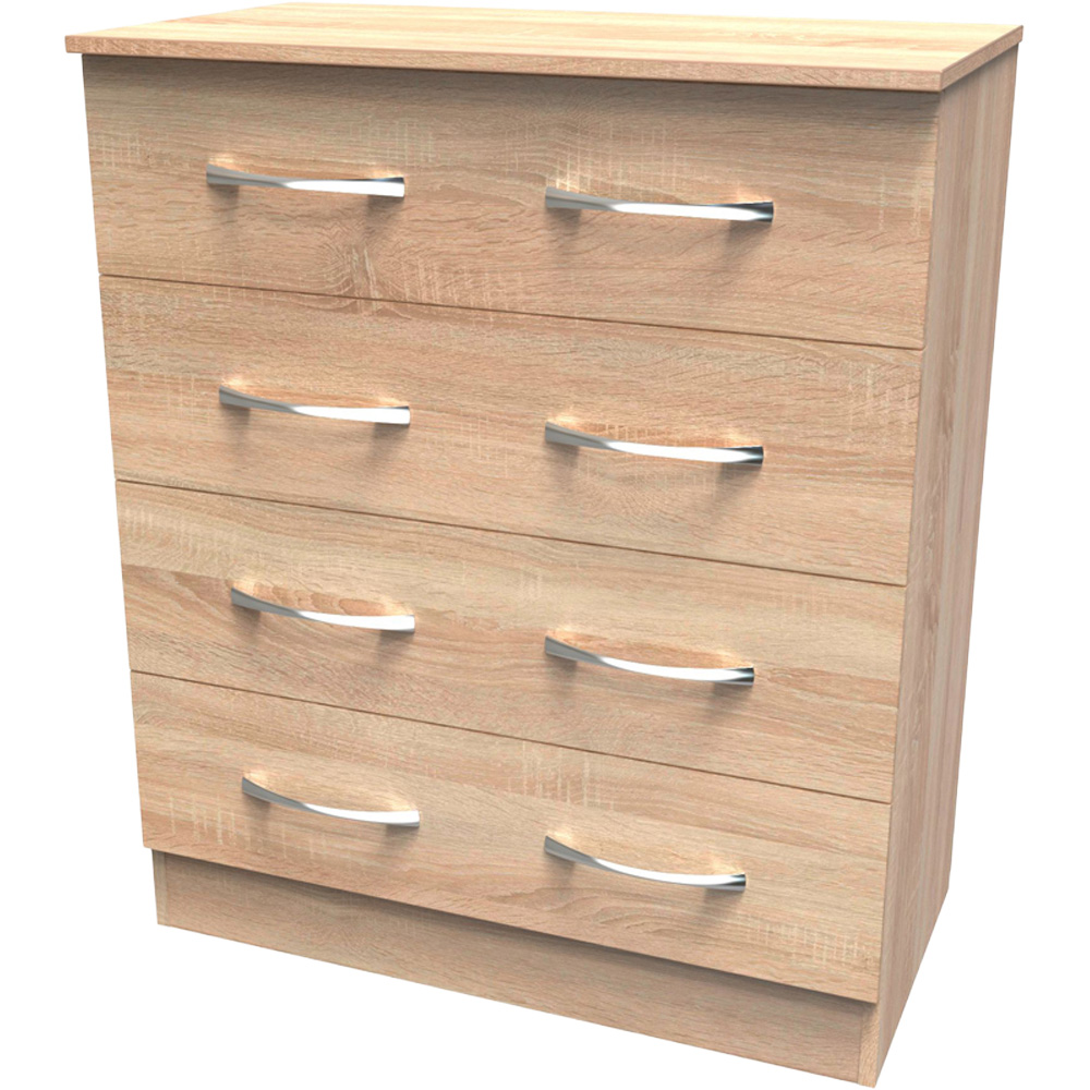 Crowndale Avon 4 Drawer Bardolino Oak Chest of Drawers Ready Assembled Image 4