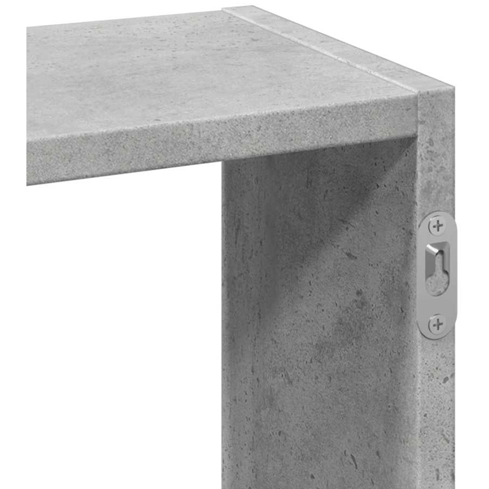 vidaXL 7 Shelf Concrete Grey Floating Wall Shelf Image 5