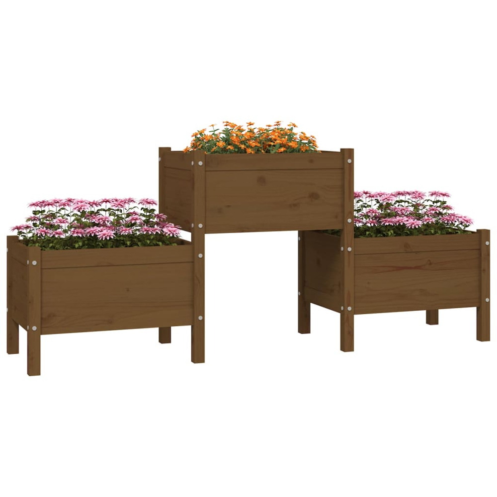 vidaXL Brown Pine Wood Garden Planter 75 x 44 x 178.5cm Image 2