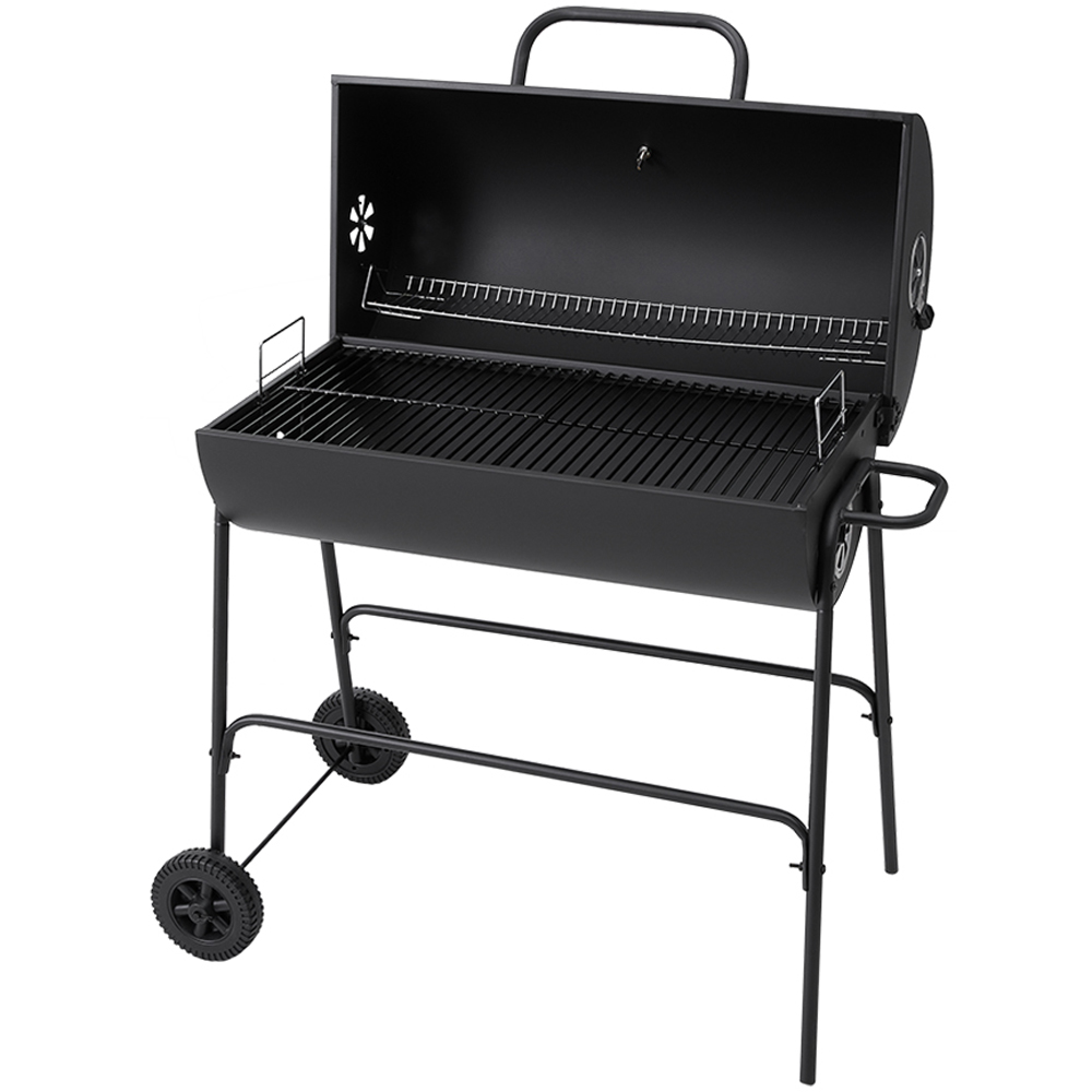 Living and Home Black Outdoor Garden Charcoal Grill with Wheels Image 4